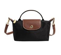 Women's Fashion Colorblock Mini Crossbody Bag, Nylon Handbag with Adjustable Strap, Small Shoulder Bag for Shopping Commuting All Seasons (Black)