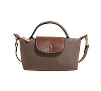 Women's Fashion Colorblock Mini Crossbody Bag Solid Color Square Purse with Adjustable Strap Elegant (Brown)