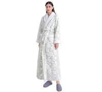 Women's Fleece Robe Long Warm Plush Bathrobe Fuzzy House Coat Pattern pantalone igiama donna (Mint Green, XXXL)