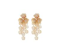 Women's Flower Earrings, Multi-Layer Imitation Pearl Woven Floral Jewelry, Gold-White Statement Accessories, for Women Party Wedding Daily Wear