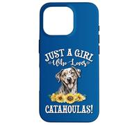 Womens Flowers Just A Girl Who Loves Catahoula Leopard Dogs Custodia per iPhone 16 Pro