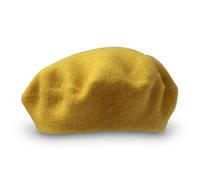 Womens French style Mustard Yellow Beret 100% pure blended wool