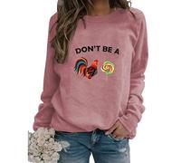Womens Funny Chicken Graphic Sweatshirts I May Look Calm But in My Head Crew Neck Casual Long Sleeve Loose Pullovers
