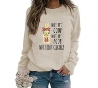 Womens Funny Chicken Graphic Sweatshirts I May Look Calm But in My Head Crew Neck Casual Long Sleeve Loose Pullovers