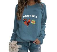 Womens Funny Chicken Graphic Sweatshirts I May Look Calm But in My Head Crew Neck Casual Long Sleeve Loose Pullovers
