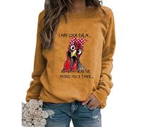 Womens Funny Chicken Graphic Sweatshirts I May Look Calm But in My Head Crew Neck Casual Long Sleeve Loose Pullovers