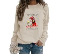 Womens Funny Chicken Graphic Sweatshirts I May Look Calm But in My Head Crew Neck Casual Long Sleeve Loose Pullovers