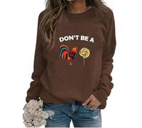 Womens Funny Chicken Graphic Sweatshirts I May Look Calm But in My Head Crew Neck Casual Long Sleeve Loose Pullovers