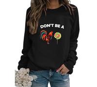 Womens Funny Chicken Graphic Sweatshirts I May Look Calm But in My Head Crew Neck Casual Long Sleeve Loose Pullovers