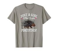 Womens Funny Cute Girl Who Loves Porcupines Lover Maglietta