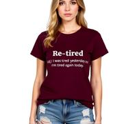 Women's Funny Re-Tired Graphic T-Shirt Soft Cotton Short Sleeve Crew Neck Tee Top for Retirement Party Gift Casual Daily Wear Summer Vacation Outfit
