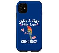 Womens Funny Watercolor Girl Who Loves Sun Conures Lover Custodia per iPhone 11
