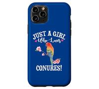 Womens Funny Watercolor Girl Who Loves Sun Conures Lover Custodia per iPhone 11 Pro