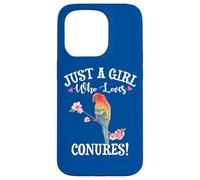 Womens Funny Watercolor Girl Who Loves Sun Conures Lover Custodia per iPhone 15 Pro