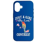 Womens Funny Watercolor Girl Who Loves Sun Conures Lover Custodia per iPhone 16