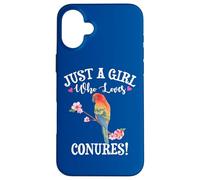 Womens Funny Watercolor Girl Who Loves Sun Conures Lover Custodia per iPhone 16 Plus