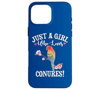 Womens Funny Watercolor Girl Who Loves Sun Conures Lover Custodia per iPhone 16 Pro Max