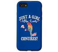 Womens Funny Watercolor Girl Who Loves Sun Conures Lover Custodia per iPhone SE (2020) / 7/8