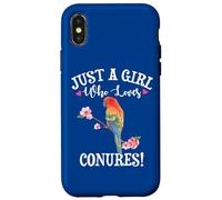 Womens Funny Watercolor Girl Who Loves Sun Conures Lover Custodia per iPhone X/XS