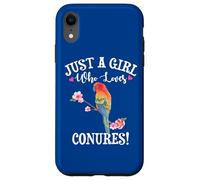 Womens Funny Watercolor Girl Who Loves Sun Conures Lover Custodia per iPhone XR