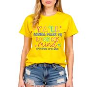 Women's Funny Ya'll Gonna Make Me Lose My Mind Graphic Tee Light Blue Cotton Crew Neck Short Sleeve Casual Summer Top for Girls Ladies Trendy Y2K Style Shirt
