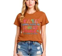 Women's Funny Ya'll Gonna Make Me Lose My Mind Graphic Tee Light Blue Cotton Crew Neck Short Sleeve Casual Summer Top for Girls Ladies Trendy Y2K Style Shirt