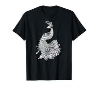 Womens & Girls Beautiful Mandala Art Bird Peacock Lover Maglietta