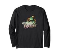 Womens Girls Cottagecore Magical Frog Toad Snail Goblincore Maglia a Manica