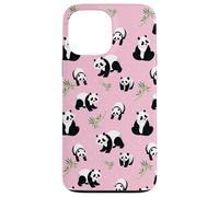 Womens Girls Cute Bamboo & Pink Polka Dot Baby Panda Lover Custodia per iPhone 13 Pro Max