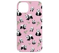 Womens Girls Cute Bamboo & Pink Polka Dot Baby Panda Lover Custodia per iPhone 14 Plus