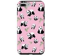 Womens Girls Cute Bamboo & Pink Polka Dot Baby Panda Lover Custodia per iPhone 7 Plus/8 Plus