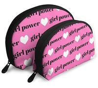 Womens Girls Fabric Girls Text Word Girl Power Astuccio cosmetico da viaggio Impermeabile 2PC Pochette per trucchi Borsa organizer per cosmetici e articoli da toeletta Borsa da toilette da viaggio p
