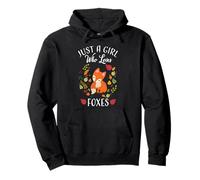 Womens Girls Fall Leaves Boho Girl Who Loves Red Fox Lover Felpa con Cappuccio