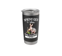 Womens Girls Funny Wine Everything Fine Sphinx Cat Lover Bicchiere termico in acciaio inox doppia parete