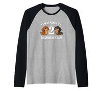 Womens Girls I Was Normal 2 Dachshunds Ago Black Tan Lover Maglia con Maniche Raglan