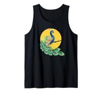 Womens Girls Kid Beautiful Yellow Moon Elegant Peacock Lover Canotta