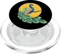 Womens Girls Kid Beautiful Yellow Moon Elegant Peacock Lover PopSockets PopGrip per MagSafe