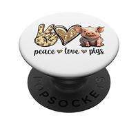 Womens Girls Mom Peace Love Cute Show Pig Lover PopSockets PopGrip Adesivo