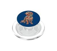 Womens Girls Multicolored Folk Art Long Haired Dachshund PopSockets PopGrip per MagSafe