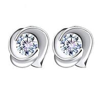 Women's/Girls' Stud Earrings Sterling Silver with Zirconia Retro Rose Flower Small Studs Earrings for Women Girlfriend Hypoallergenic
