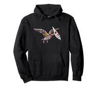 Womens Girls Sugar Skull Muertos Pterodactyl Pterosaur Lover Felpa con Cappuccio