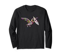 Womens Girls Sugar Skull Muertos Pterodactyl Pterosaur Lover Maglia a Manica