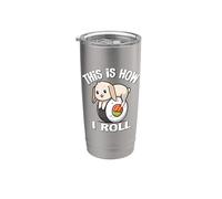 Womens Girls Sushi How I Roll Mini Holland Lop Rabbit Lover Bicchiere termico in acciaio inox doppia parete