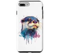 Womens Girls Watercolor Paint Illustration Sea Otter Lover Custodia per iPhone 7 Plus/8 Plus