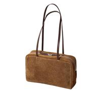 Women's Handbag Suede Leather Bowling Briefcase Spacious Shoulder Handheld Tote Bag Per Lo Shopping(Color2)