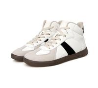 Women's High - Top Sneakers, Warm Faux Fur Lined Casual Shoes with Color Block Design, Comfortable Lace - Up Fashion Sneakers for Winter (Beige-B,38)