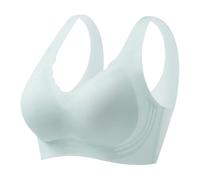 Women's Ice Silk Seamless Bra Cold Feel Thin Soft Support Breathable Comfortable Solid Cup Underwear, Light Green, L(LightBlue,XXL)