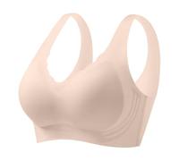 Women's Ice Silk Seamless Bra Cold Feel Thin Soft Support Breathable Comfortable Solid Cup Underwear, Light Green, L(Beige,M)