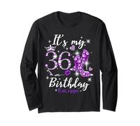 Womens It’s My 36th Birthday Queen EST 1990 36 Years Old Maglia a Manica