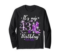 Womens It’s My 43rd Birthday Queen EST 1983 43 Years Old Maglia a Manica